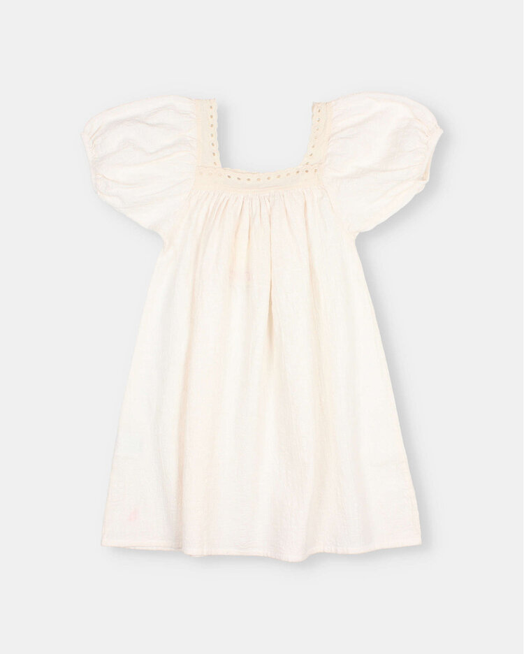 Búho Cotton Lace Dress - Cream Pink
