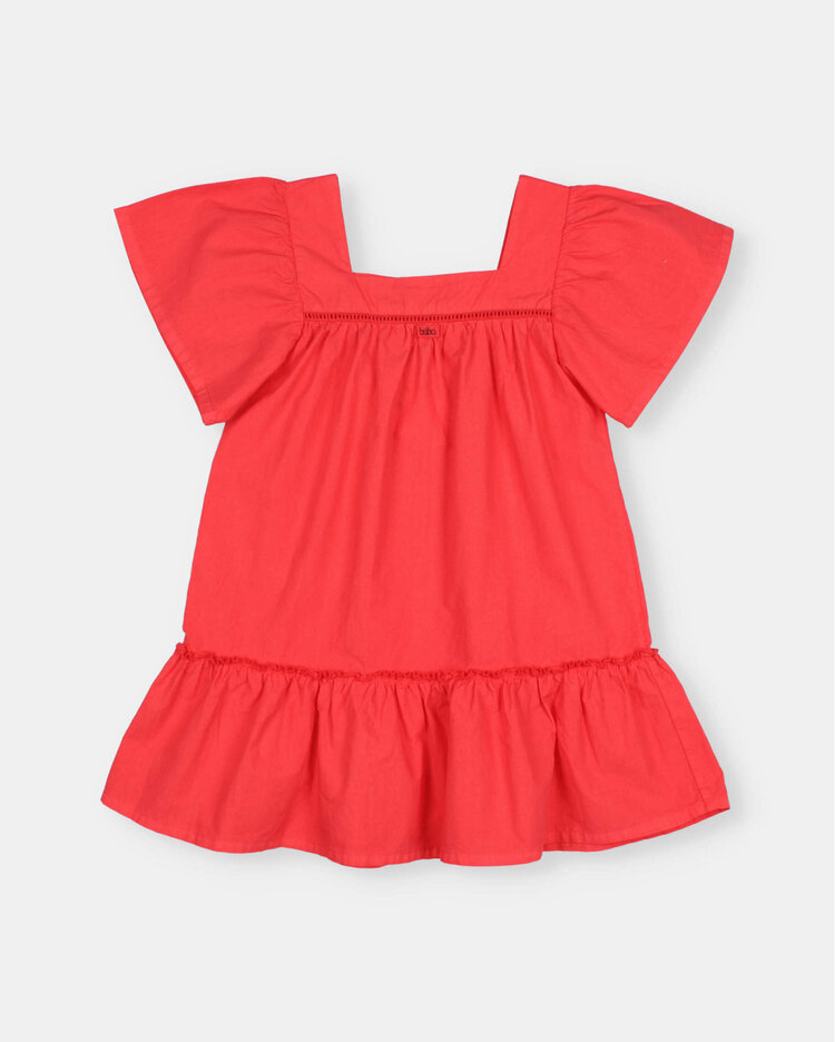 Búho Poplin Dress - Coral