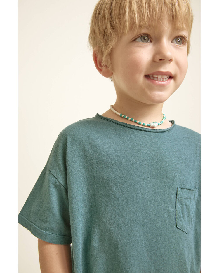 Búho Pocket Linen Shirt - Green Lake