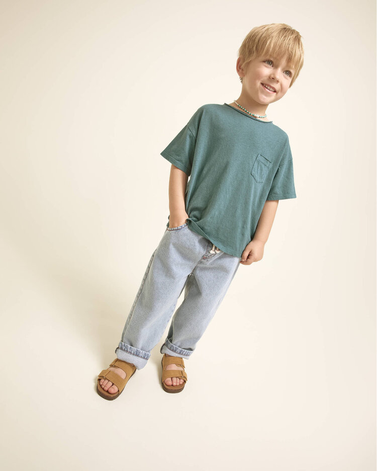 Búho Pocket Linen Shirt - Green Lake