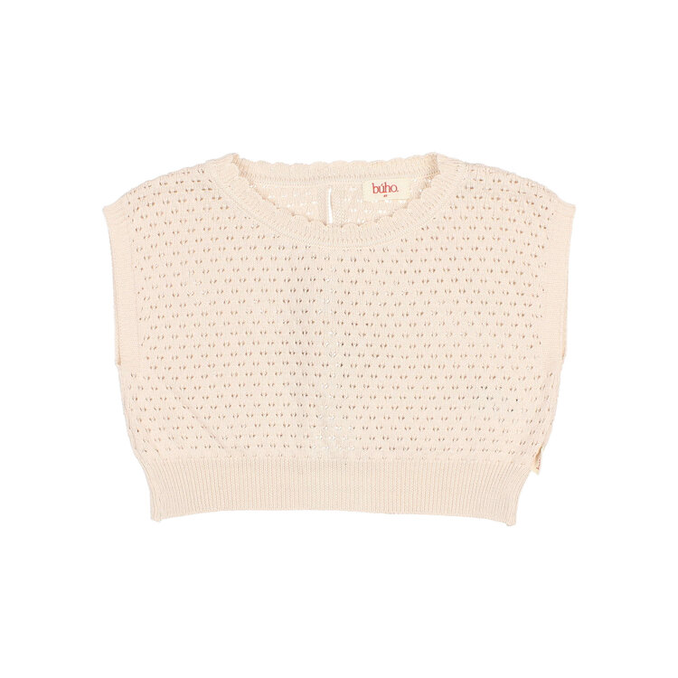 Búho Boho Knit Top - Cream Pink