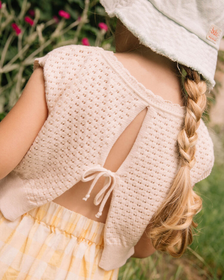 Búho Boho Knit Top - Cream Pink