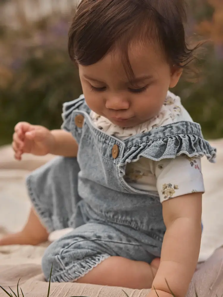 Lil'Atelier Baby Funda Loose Overall - Medium Blue Denim
