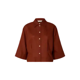 Selected Cleo Regular Cropped Blouse - Cherry Mahogany