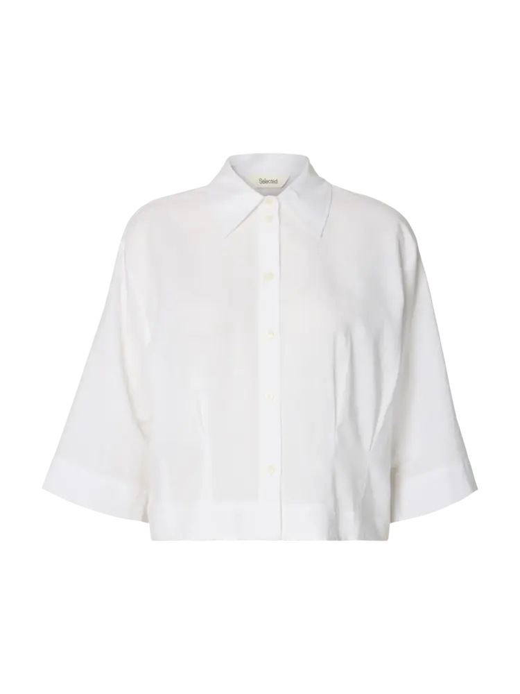 Selected Cleo Regular Cropped Blouse - Bright White