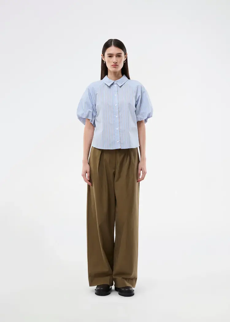 Modström Augustams Shirt - Blue Brown Stripe