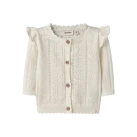 Lil'Atelier Baby Jela LS Knit Card-Coconut Milk