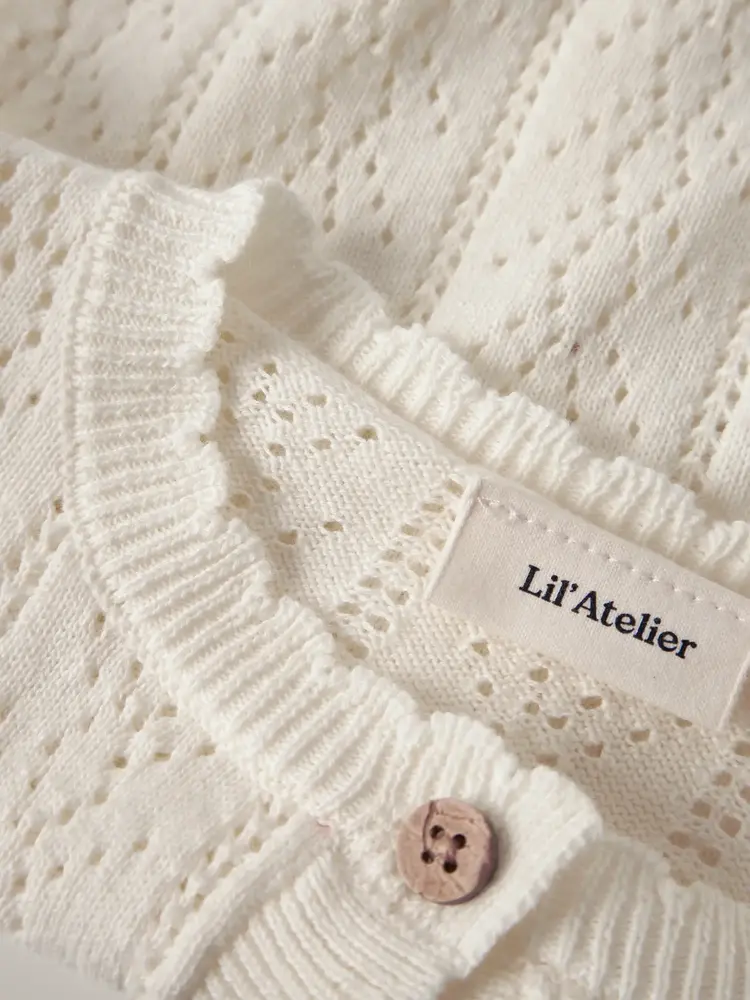 Lil'Atelier Baby Jela LS Knit Card-Coconut Milk