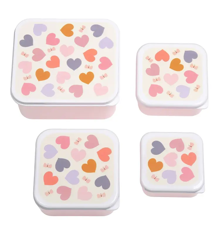 A Little Lovely Company Lunch & snack box set - Hartjes