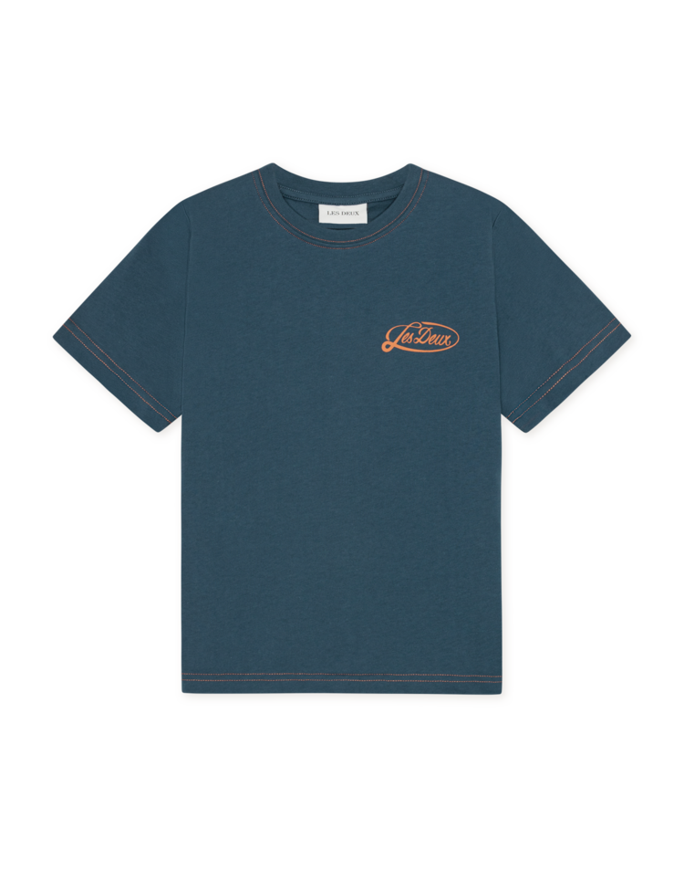 Les Deux Contrast Tshirt Kids - Dark Denim Blue