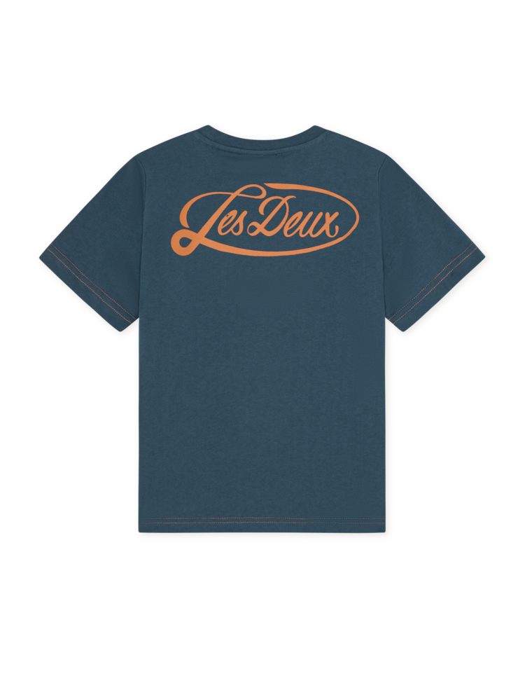 Les Deux Contrast Tshirt Kids - Dark Denim Blue