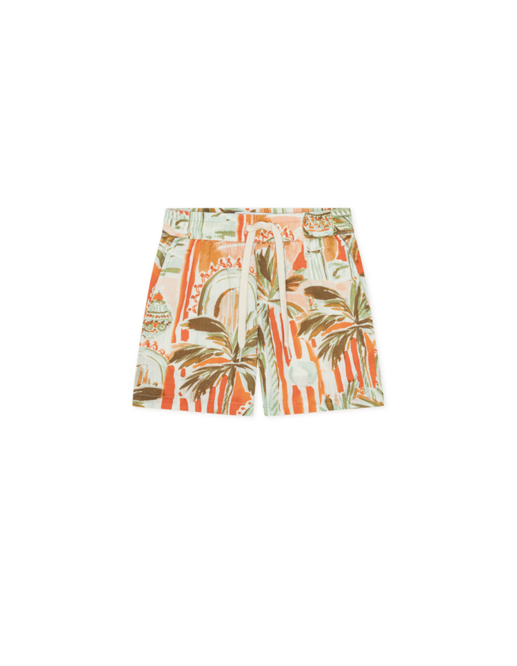 Les Deux Palm AOP Shorts Kids - Raw Sienna Orange