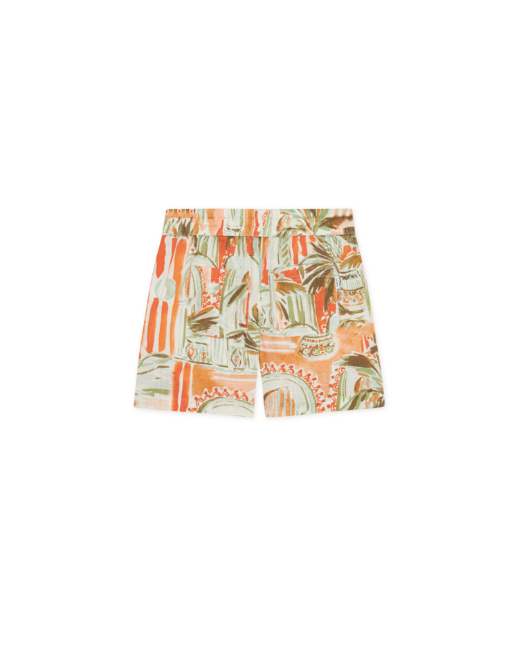 Les Deux Palm AOP Shorts Kids - Raw Sienna Orange