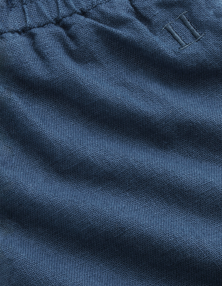 Les Deux Drawstring Linen Shorts Kids - Dark Denim Blue