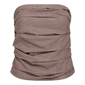Co'Couture Jiho Stripe Tube Top - Brown