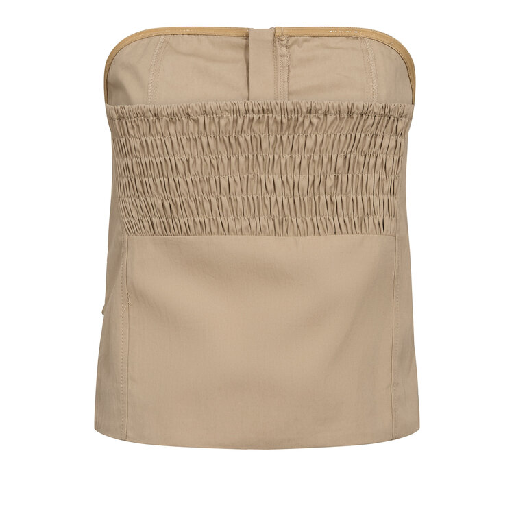 Co'Couture Kesha Zip Tube Top - Bisquit