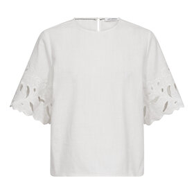 Co'Couture Lita Linen SS blouse - White