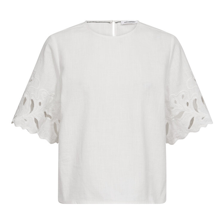 Co'Couture Lita Linen SS blouse - White