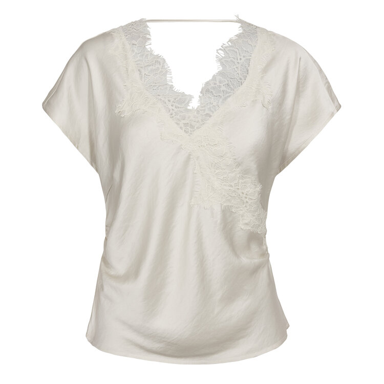 Co'Couture Idun Lace SS Blouse - Off White