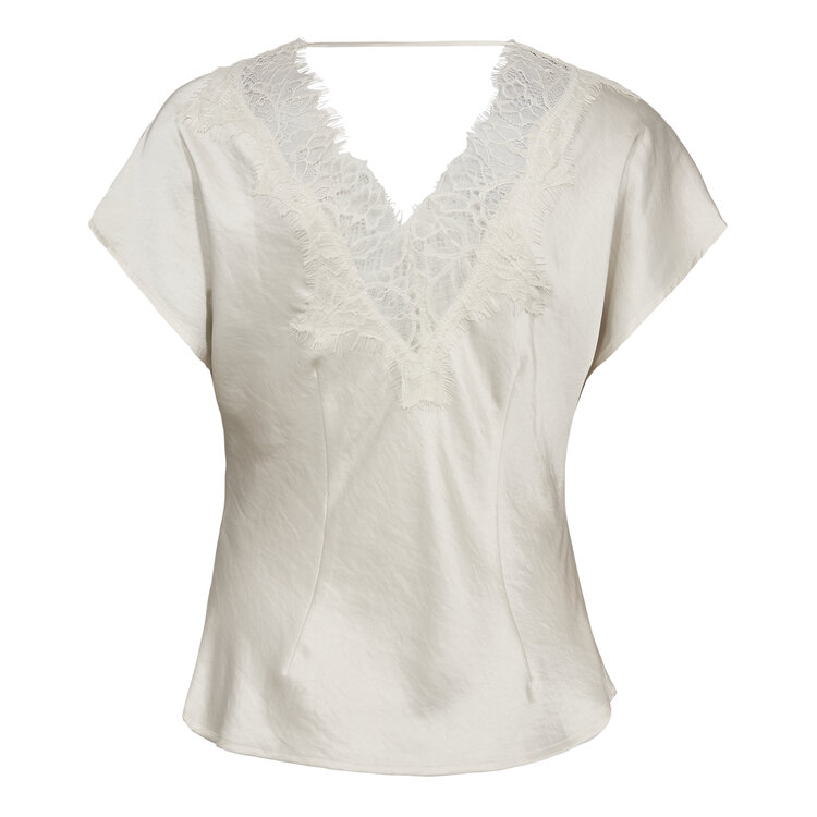 Co'Couture Idun Lace SS Blouse - Off White