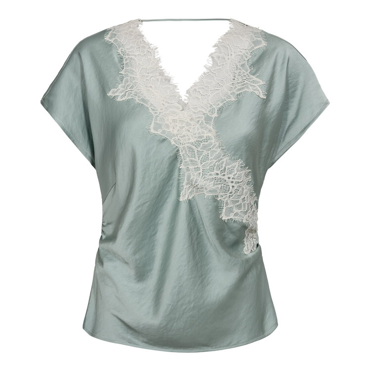 Co'Couture Idun Lace SS Blouse - Mint