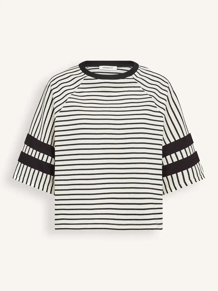 Co'Couture Norma Stripe 87 Tee - Black