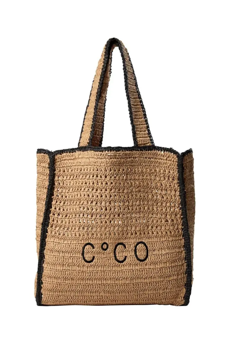 Co'Couture Coco Contrast Beach Bag - Straw
