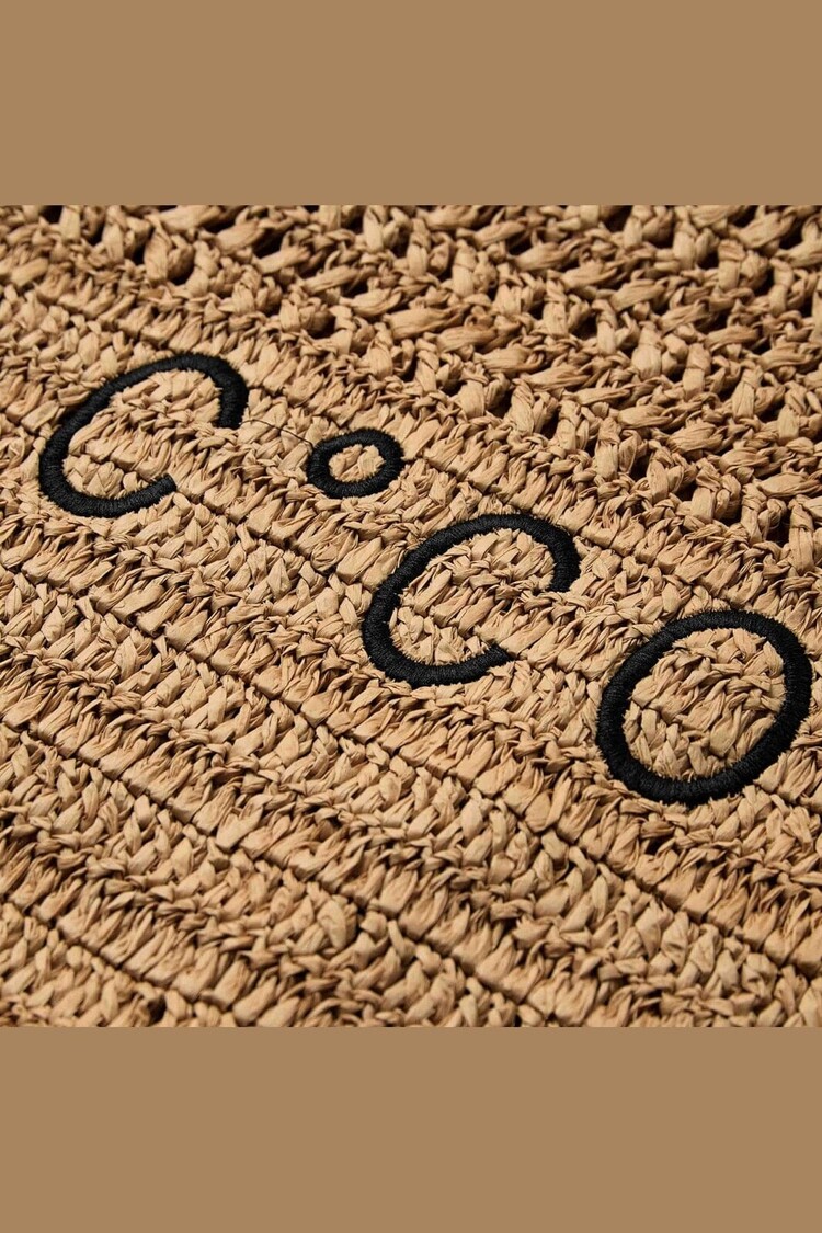 Co'Couture Coco Contrast Beach Bag - Straw