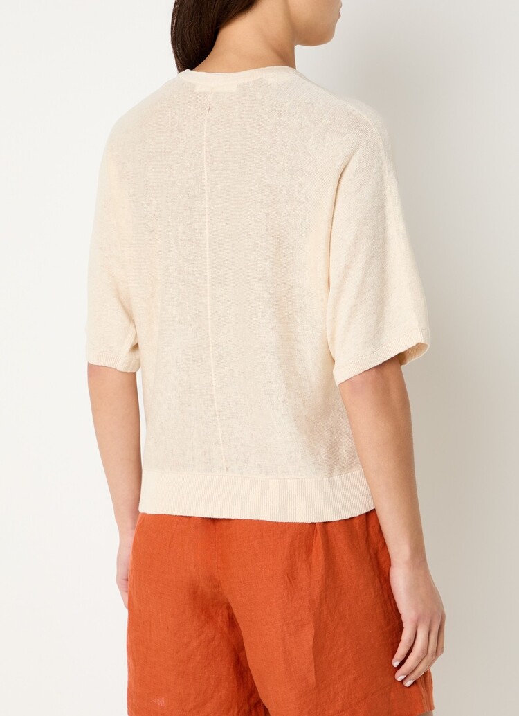 Selected Jane Linen Bat Knit O-Neck- Sandshell