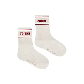 Elle and Rapha TO THE MOON socks - Grey melange