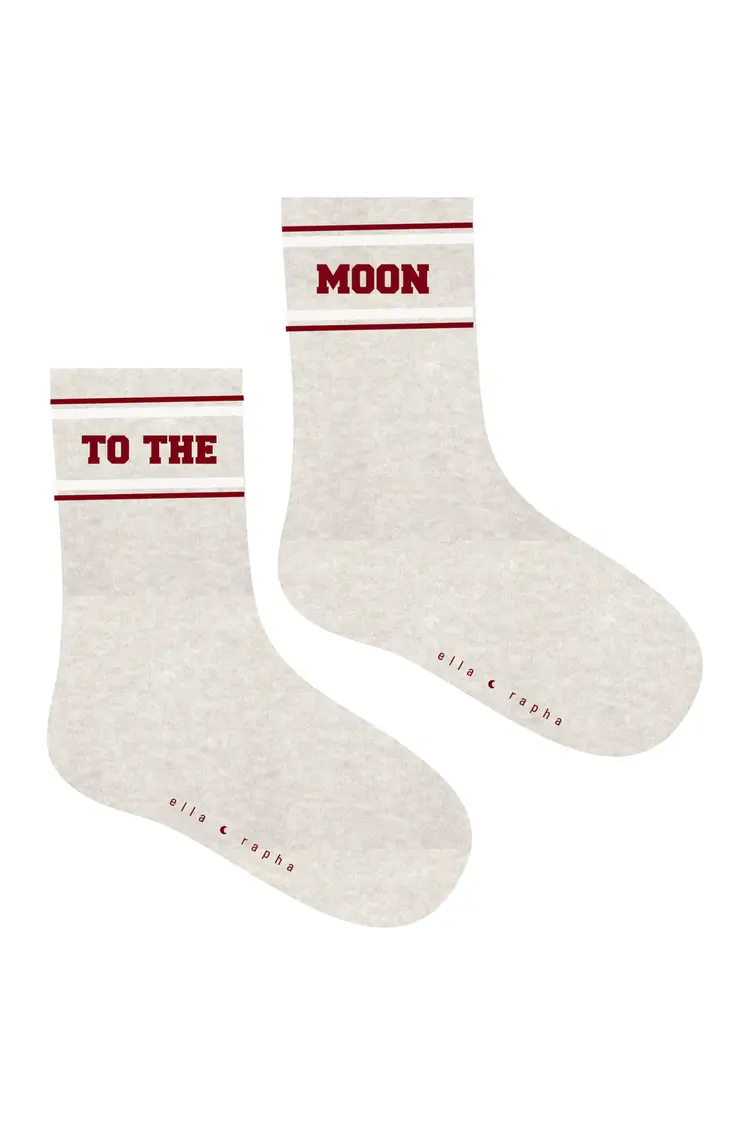 Elle and Rapha TO THE MOON socks - Grey melange
