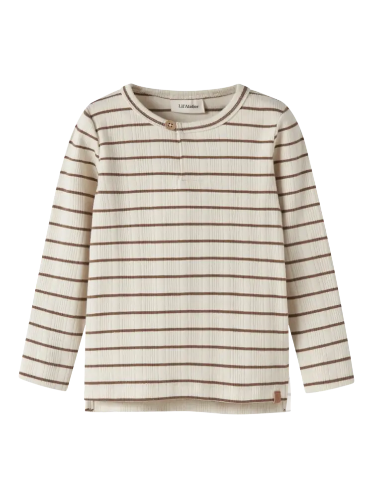 Lil'Atelier Kaby LS Slim Top - Turtledove/Kangaroo