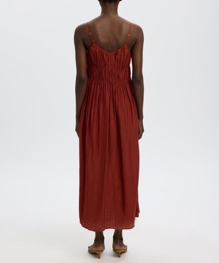 Selected Jackie Ragular strap ankle dress - Cherry Mahogany