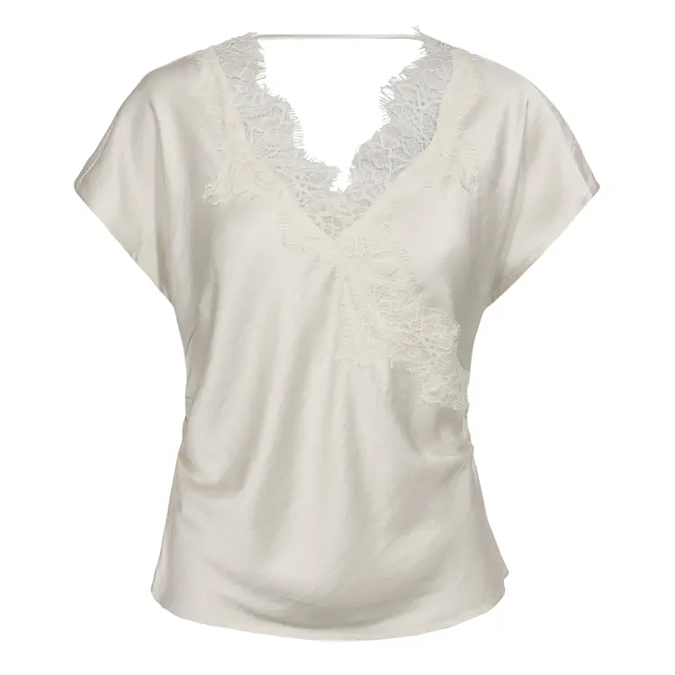 Co'Couture Idun Lace SS Blouse - Off White
