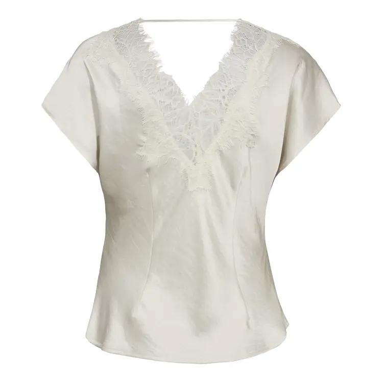 Co'Couture Idun Lace SS Blouse - Off White
