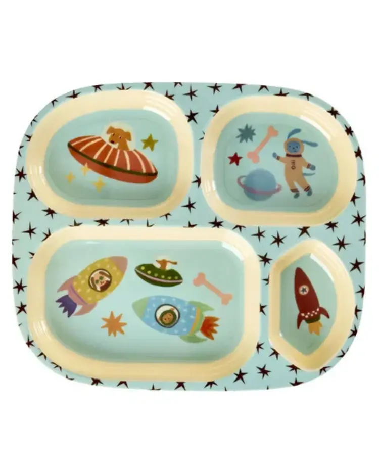 Rice Melamine Baby Dinner Set - Dogs in Space