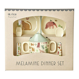 Rice Melamine Baby Dinner Set - Sweet Jungle Print