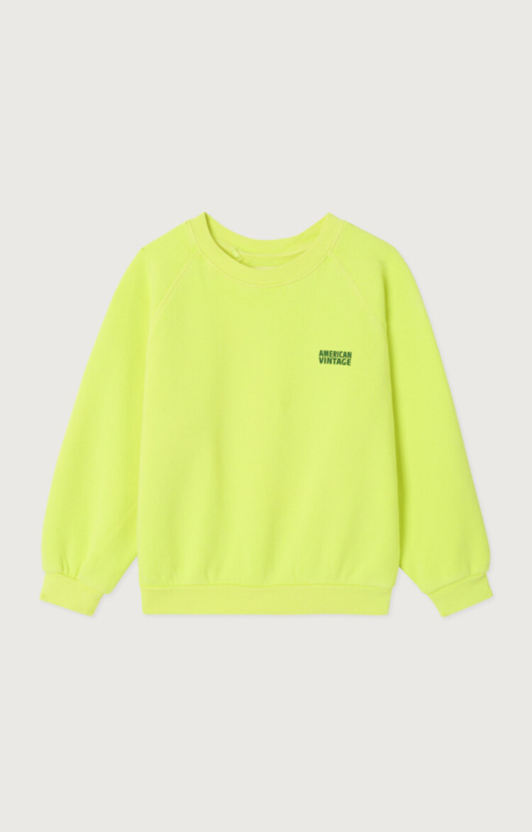 American Vintage Izubird  sweat - Citron fluo