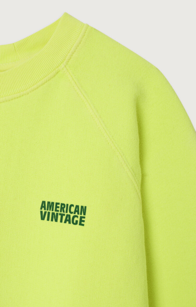 American Vintage Izubird  sweat - Citron fluo