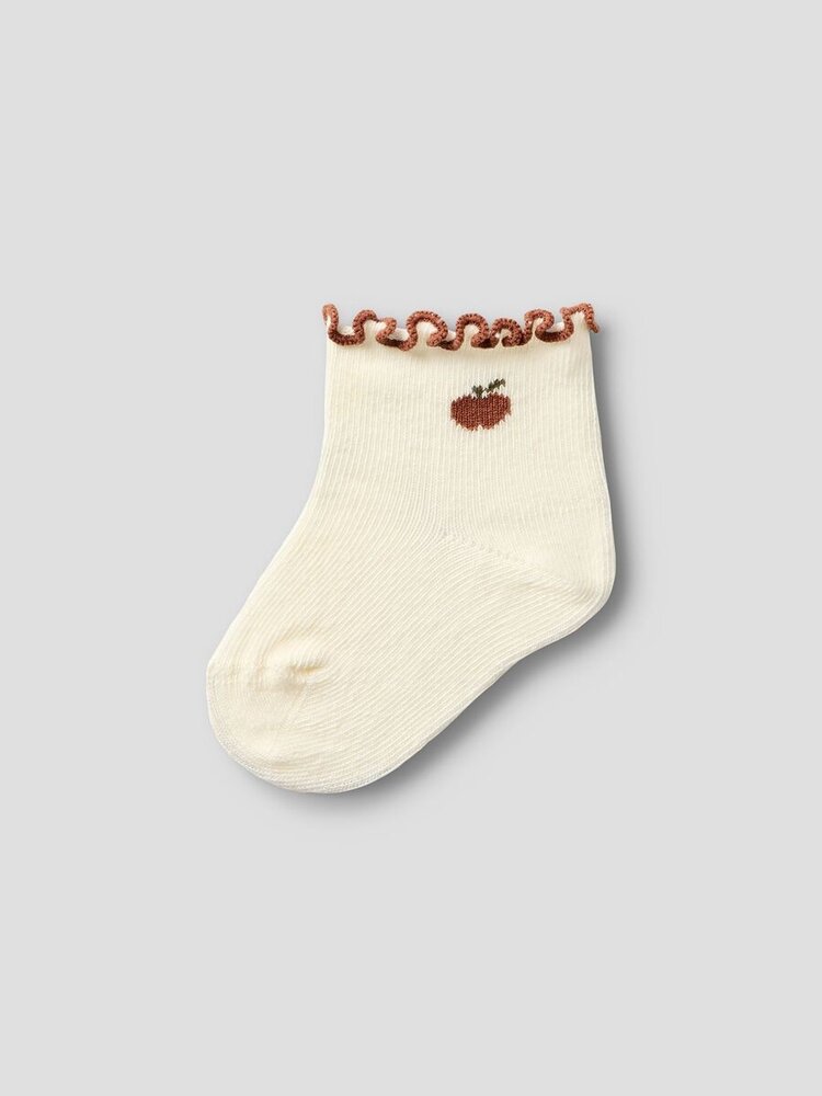 Lil'Atelier Baby Fiducia Sock - Turtledove/Apple