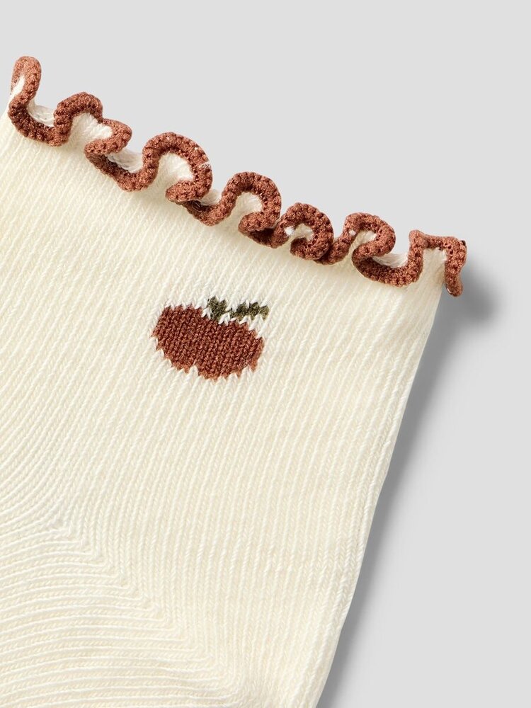 Lil'Atelier Baby Fiducia Sock - Turtledove/Apple