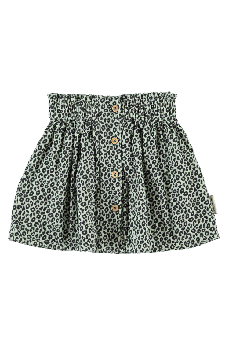 Piupiuchick Short skirt - mint green w/ animal print