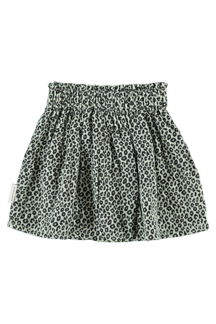 Piupiuchick Short skirt - mint green w/ animal print