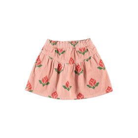 Piupiuchick Short skirt - pink w/ big flowers