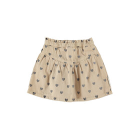Piupiuchick Short skirt - beige w/ black hearts