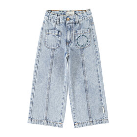 Piupiuchick Flare trousers - fadded light blue denim