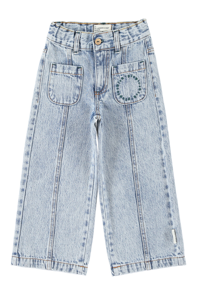 Piupiuchick Flare trousers - fadded light blue denim