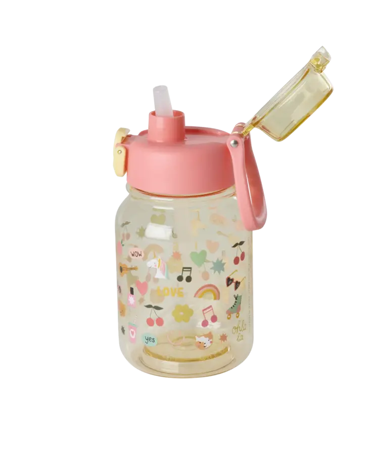 Rice Drinkfles - Zacht geel - Unicorn Love Print - 700ml