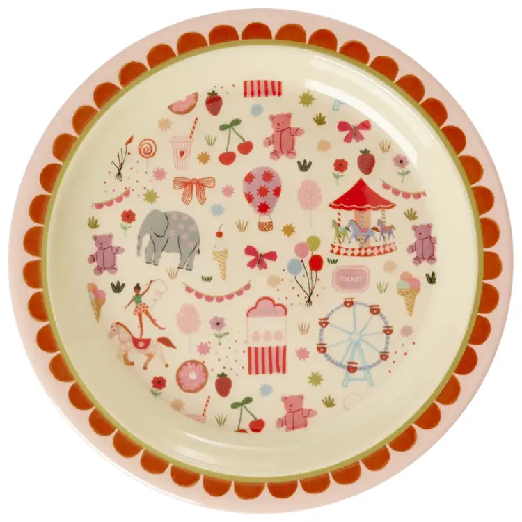 Rice Melamine - Kinderbord - Roze - Fun Fair Print