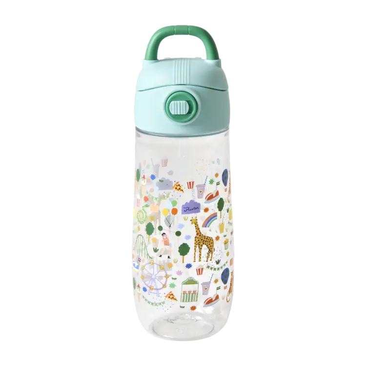 Rice Drinkfles - Blauw - Fun Fair Print - 550 ml